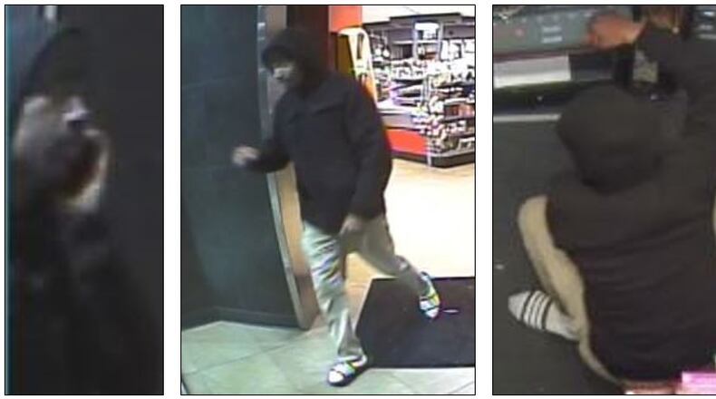 A store manager told police he believes the pants the suspect was wearing during the robbery are part of the uniform given to QuikTrip employees.