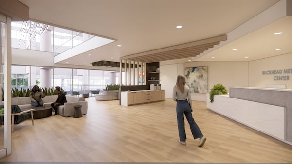 A rendering of the planned Buckhead Medical Center shows a conversion plan for four buildings within Piedmont Center in Buckhead. (Courtesy of CP Group)