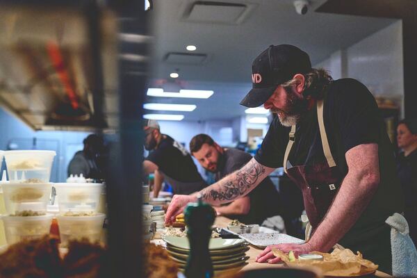 Andrew Brochu in the kitchen at Brochu's Family Tradition in Savannah. 
(Courtesy of Brochu's Family Tradition / John Park)