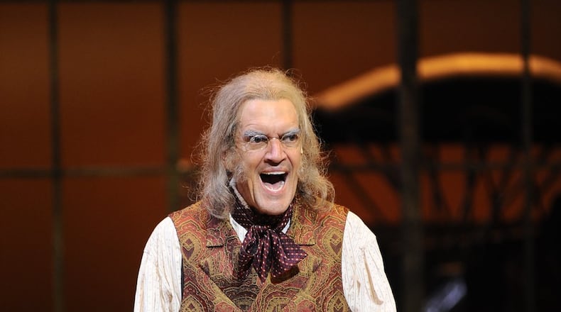 Chris Kayser as Scrooge in the Alliance Theatre’s 2012-13 production of “A Christmas Carol.” The Atlanta actor is beginning his 16th and final turn in the demanding role. “Because the last two years had been so great, really firing on all cylinders, (I thought) that it would be great to go out on my own terms and do it one more year,” he explained.CONTRIBUTED BY GREG MOONEY