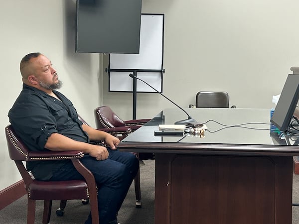 Manuel Marqués of Hooves and Feathers Petting Farm appeared in Fannin County Magistrate Court for a civil hearing on June 2, 2026. (Thomas Lake/AJC)