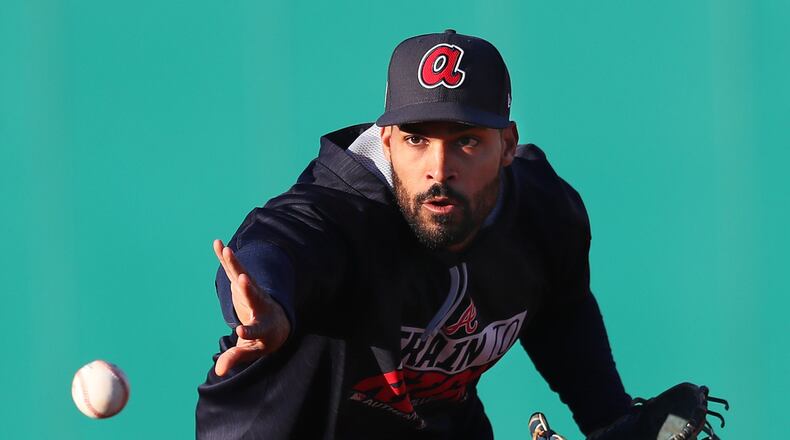 Braves utility man Micah Johnson early in spring training. Curtis Compton/ccompton@ajc.com