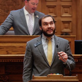 Georgia state Sen. Colton Moore, R-Trenton, was banned from entering the Georgia House on March 14. House Speaker Jon Burns said the senator made "vile" remarks against David Ralston on the day the late speaker was being honored. (Natrice Miller/AJC)