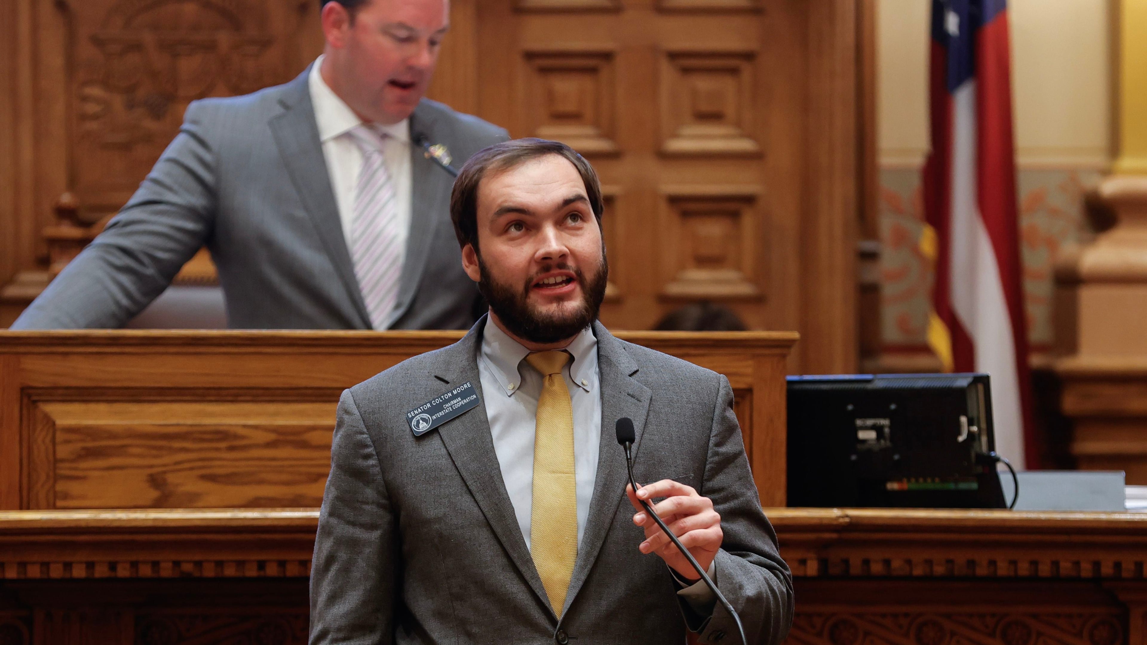 Georgia state Sen. Colton Moore, R-Trenton, was banned from entering the Georgia House on March 14. House Speaker Jon Burns said the senator made "vile" remarks against David Ralston on the day the late speaker was being honored. (Natrice Miller/AJC)