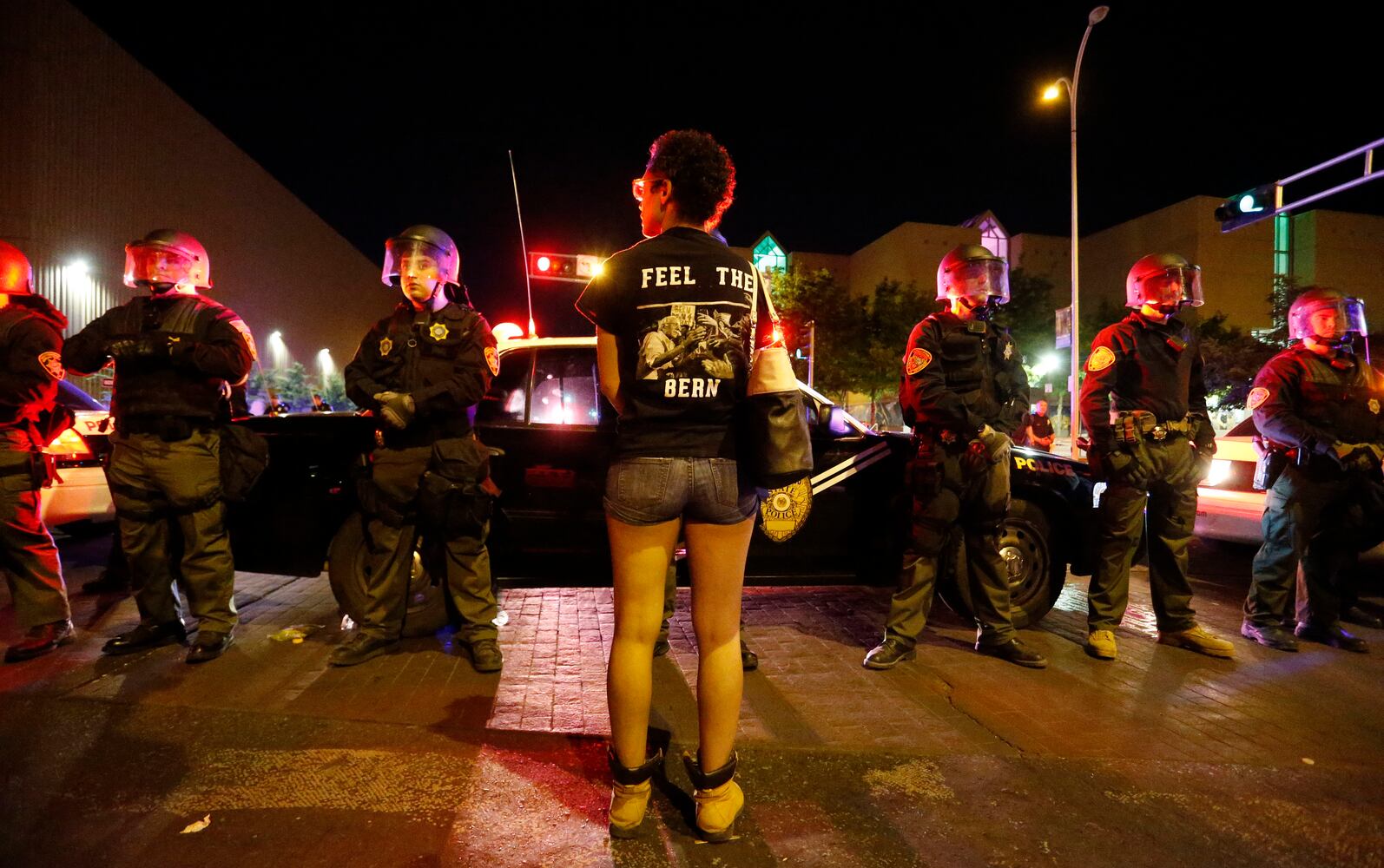 Protests turn violent outside Trump rally