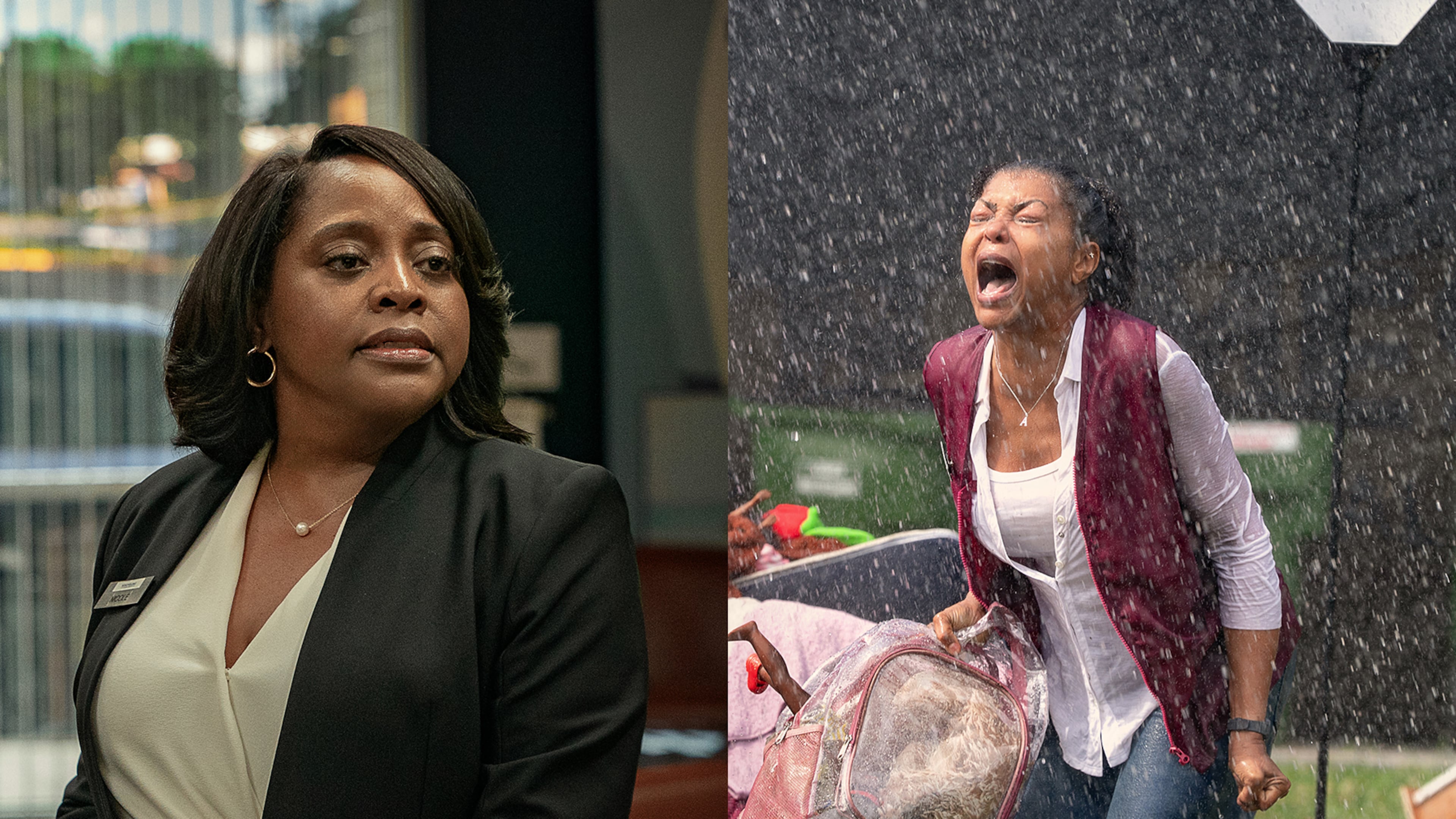 Sherri Shepherd plays a sympathetic bank manager in Tyler Perry's "Straw" on Netflix, featuring Taraji P. Henson as a frustrated single mother driven to the edge of madness. (Courtesy of Netflix)