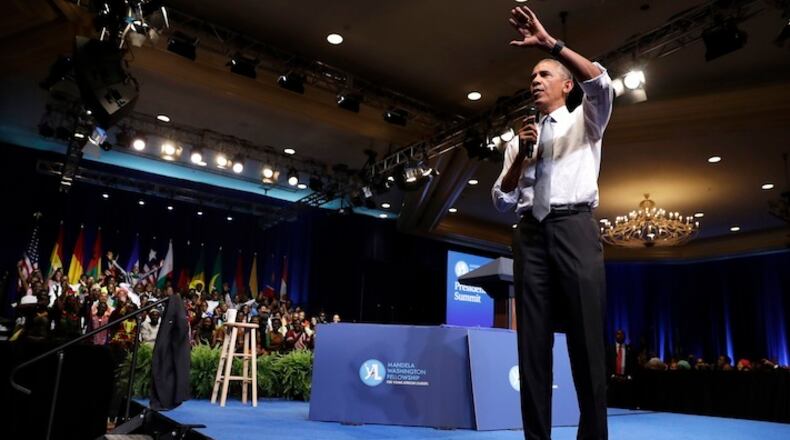 President Barack Obama speaks during a Young African Leaders Initiative event at the Omni Shoreham Hotel, Wednesday, Aug. 3, 2016, in Washington. (AP Photo/Jacquelyn Martin)