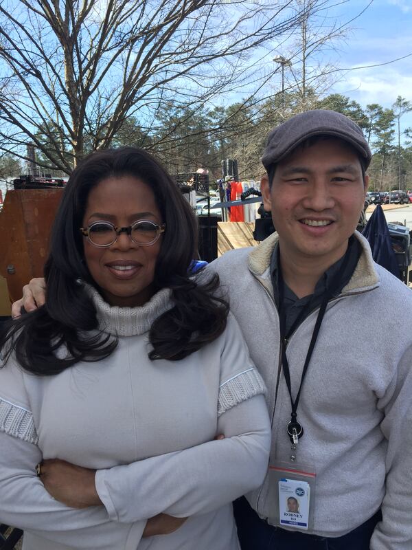Oprah Winfrey and me on set of "Greenleaf."