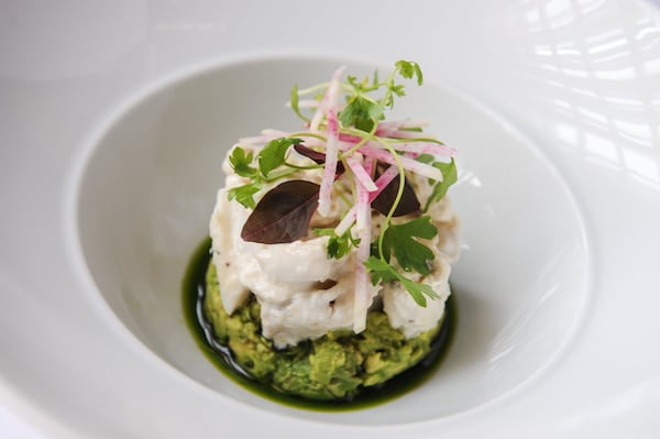 Aria has managed to balance creativity with timeless appeal in its menu items over the years, such as this chilled jumbo lump crab salad that comes with avocado, togarashi, watermelon radish and ramp oil. (Becky Stein / beckysteinphotography.com)