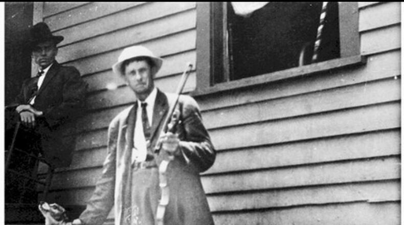 “Hillbilly” music star Fiddlin’ John Carson having a bad afternoon. He recorded two of the first hits of country music at 152 Nassau St. in Atlanta (Photo from the Georgia State University archives)