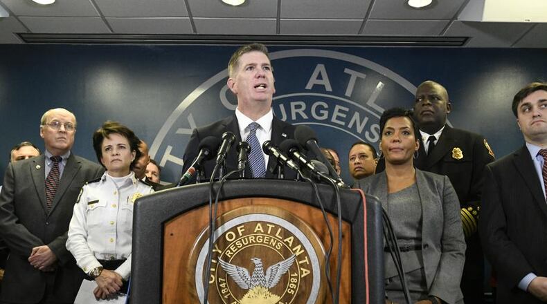 FBI Atlanta Division Special Agent in Charge David LeValley speaks at a news conference as the City of Atlanta and its local, state and federal partners join to discuss public safety and emergency preparedness plans at the Atlanta Public Safety Headquarters, leading up to the College Football Playoff National Championship to be held on Jan. 8, 2018. (Photo: John Amis/The Atlanta Journal-Constitution)