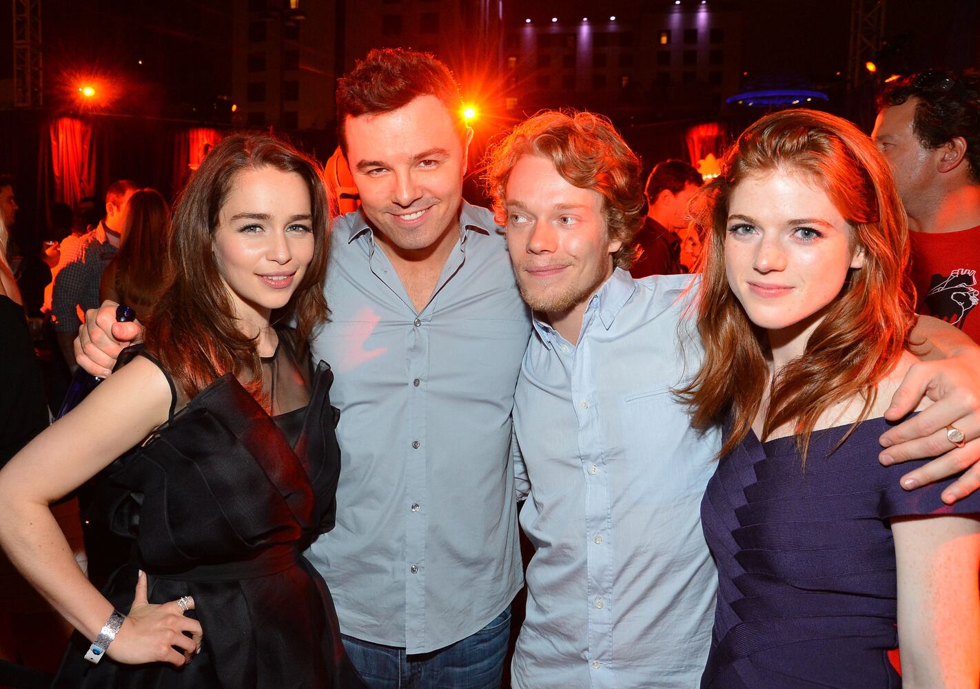 Emilia Clarke and Seth MacFarlane (far left)