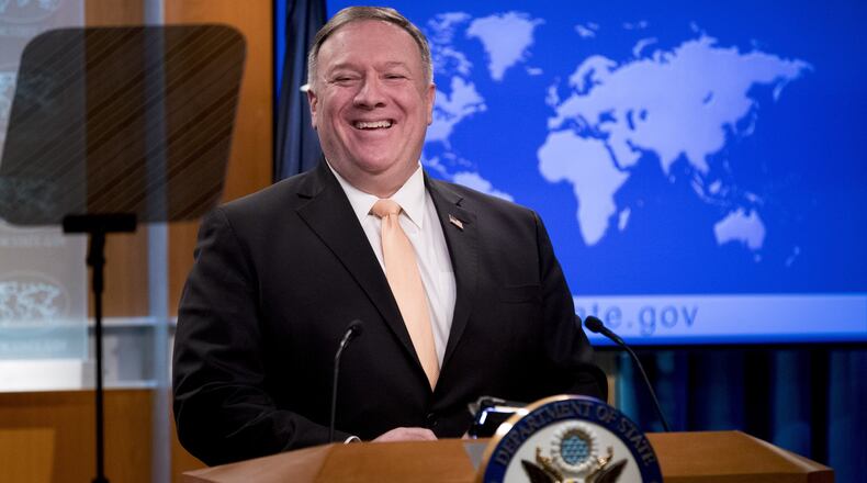 U.S. Secretary of State Mike Pompeo urged Americans traveling in foreign nations to “move quickly and directly and efficiently” to return home amid the coronavirus pandemic. “The conditions in many of these countries are not getting better,” he said, “and it’s going to become more difficult to execute the mission.” (AP Photo/Andrew Harnik, Pool)