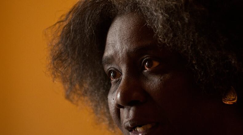 Eight days after being released from Lee Arrendale State Prison in Alto, Ga., Eunice Ann Johnson, 60, sits in her living room in Louisville, Ky., crying, as she recalls the conditions during her 16-month stay. (Nina N. Greipel / For the AJC)