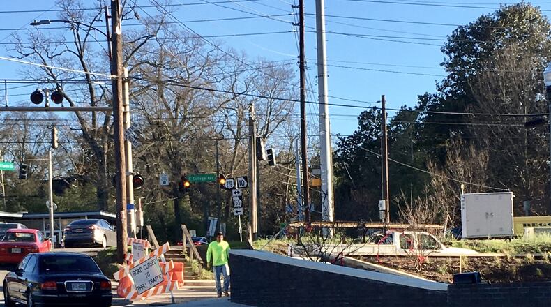 This is the railroad intersection at Decatur’s Candler Street, taken before the road was raised several weeks ago. Both this and the McDonough Street railroad crossing will be closed for at least seven days beginning June 19 for improvements and rebuilding. Bill Banks file photo for the AJC