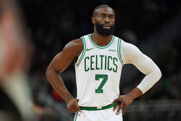 The ATL Culture House will feature a fashion installation for 741, the footwear and apparel brand of Boston Celtics star and Marietta native Jaylen Brown, pictured during a game earlier this month. (Aaron Gash/AP)
