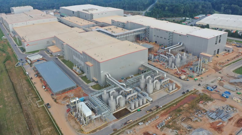 Pictured here is the SK Battery America plant in Jackson County. SK and Hyundai Motor Group have partnered on a planned factory for Bartow County.