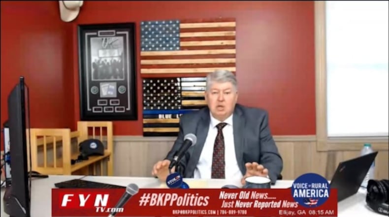 Conservative talk show host Brian K. Pritchard, a candidate for the Georgia House, is accused of voting illegally nine times while serving a felony sentence. (Screenshot)