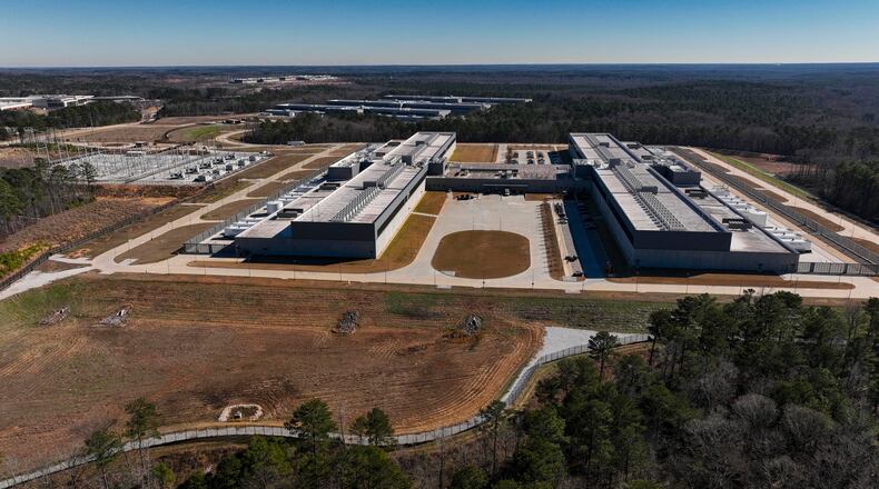 FILE - Meta's Stanton Springs Data Center is visible Jan. 13, 2026, in Newton County, Ga. (AP Photo/Mike Stewart, File)