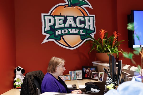 Patti Young credits her Peach Bowl job and everyone she works with with helping her two beat cancer three times. “If I didn’t have this place, I would probably be gone,” she said. (Natrice Miller/AJC)