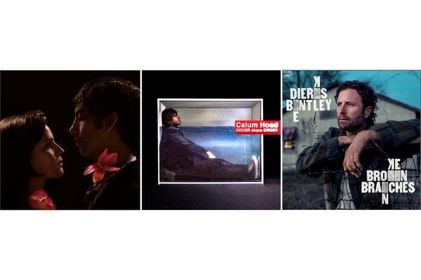 This combination of album covers shows "Se Amaba Así" by Buscabulla, left, "Order Chaos Order" by Calum Hood, center, and "Broken Branches" by Dierks Bentley. (Domino Records/Capitol Records/Capitol Records Nashville via AP)