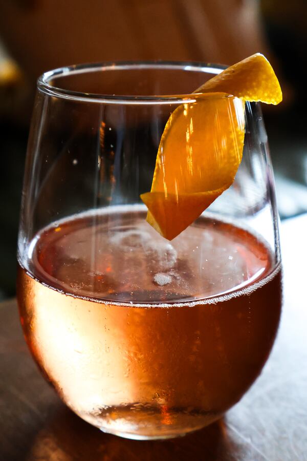 Superica's sparkly, tart poinsettia cocktail also is also available in a nonalcoholic version. (Courtesy of Superica)