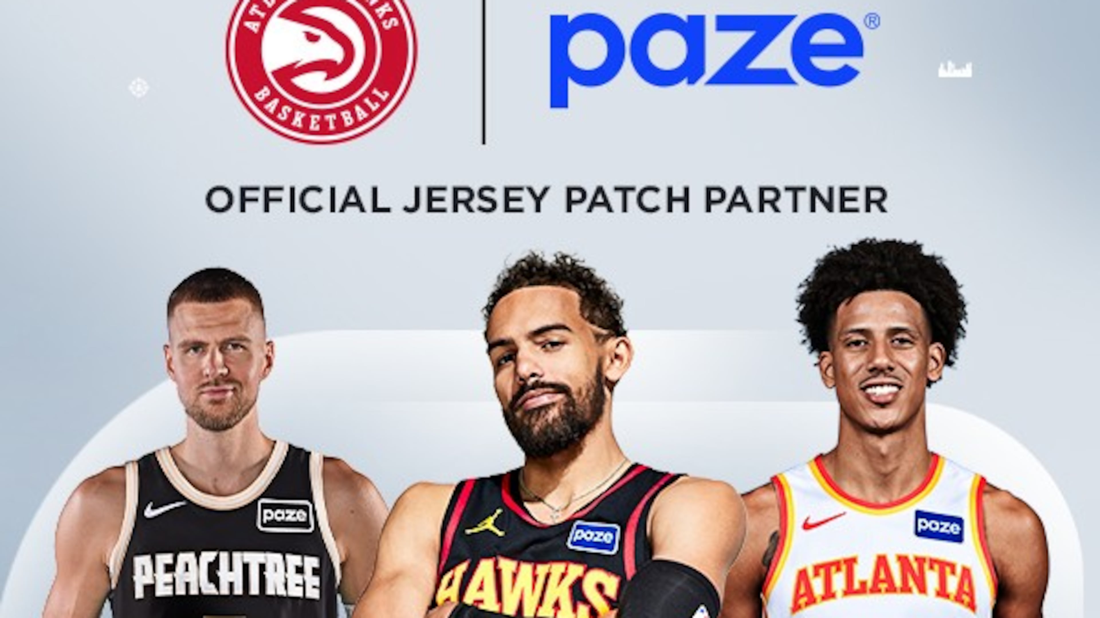 The Atlanta Hawks are partnering with an online payment system, Paze, entering a multi-year agreement to make the company the official jersey patch partner of the Hawks. (Courtesy of the Atlanta Hawks)
