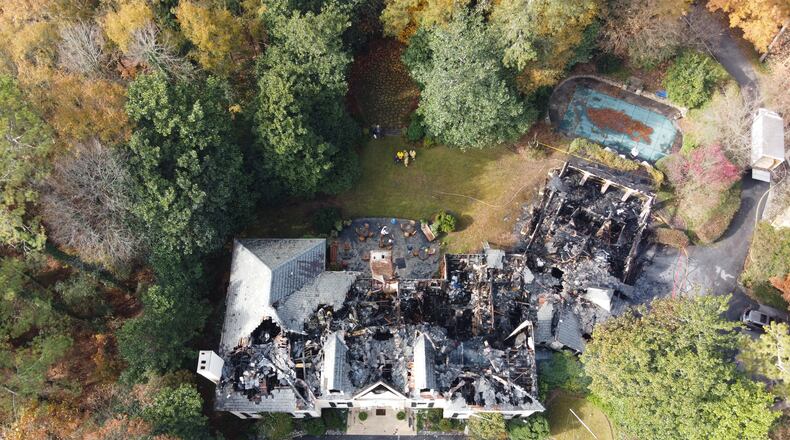A fire destroyed a home at 4000 Woodland Brook Drive SE in Vinings.