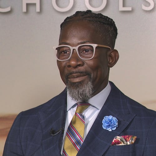 FILE - This photo provided by WOI Local 5 News in September 2025 shows Des Moines schools Superintendent Ian Roberts. (WOI Local 5 News via AP, File)