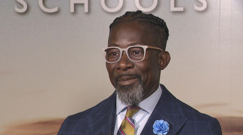 FILE - This photo provided by WOI Local 5 News in September 2025 shows Des Moines schools Superintendent Ian Roberts. (WOI Local 5 News via AP, File)