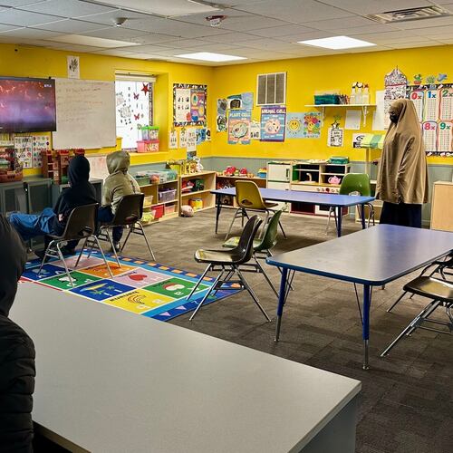 FILE - Children watch television at ABC Learning Center in Minneapolis, Minn., Dec. 31, 2025. (AP Photo/Mark Vancleave, File)