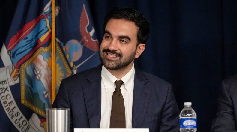 FILE - New York Mayor Zohran Mamdani speaks during the annual New York State Financial Control Board meeting, Aug. 12, 2026, in New York. (AP Photo/Yuki Iwamura, File)
