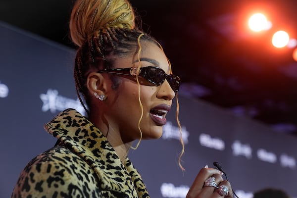 Chicago Sky's Angel Reese poses on the orange carpet for WNBA All Star basketball events, Thursday, July 17, 2025, in Indianapolis. (AP Photo/Darron Cummings)