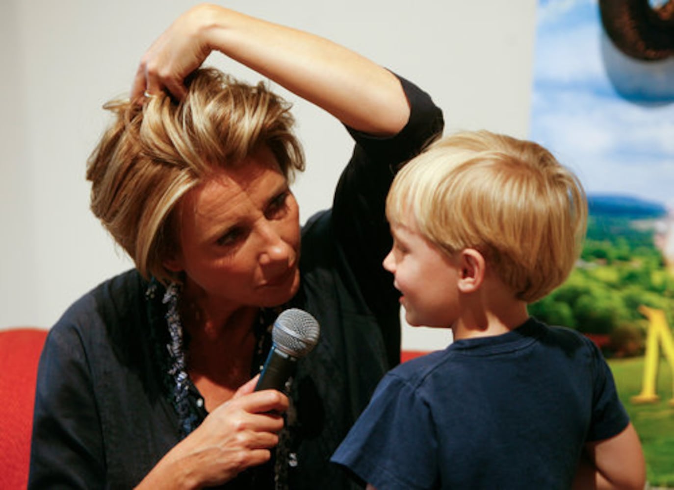 Emma Thompson delights young fans during tea