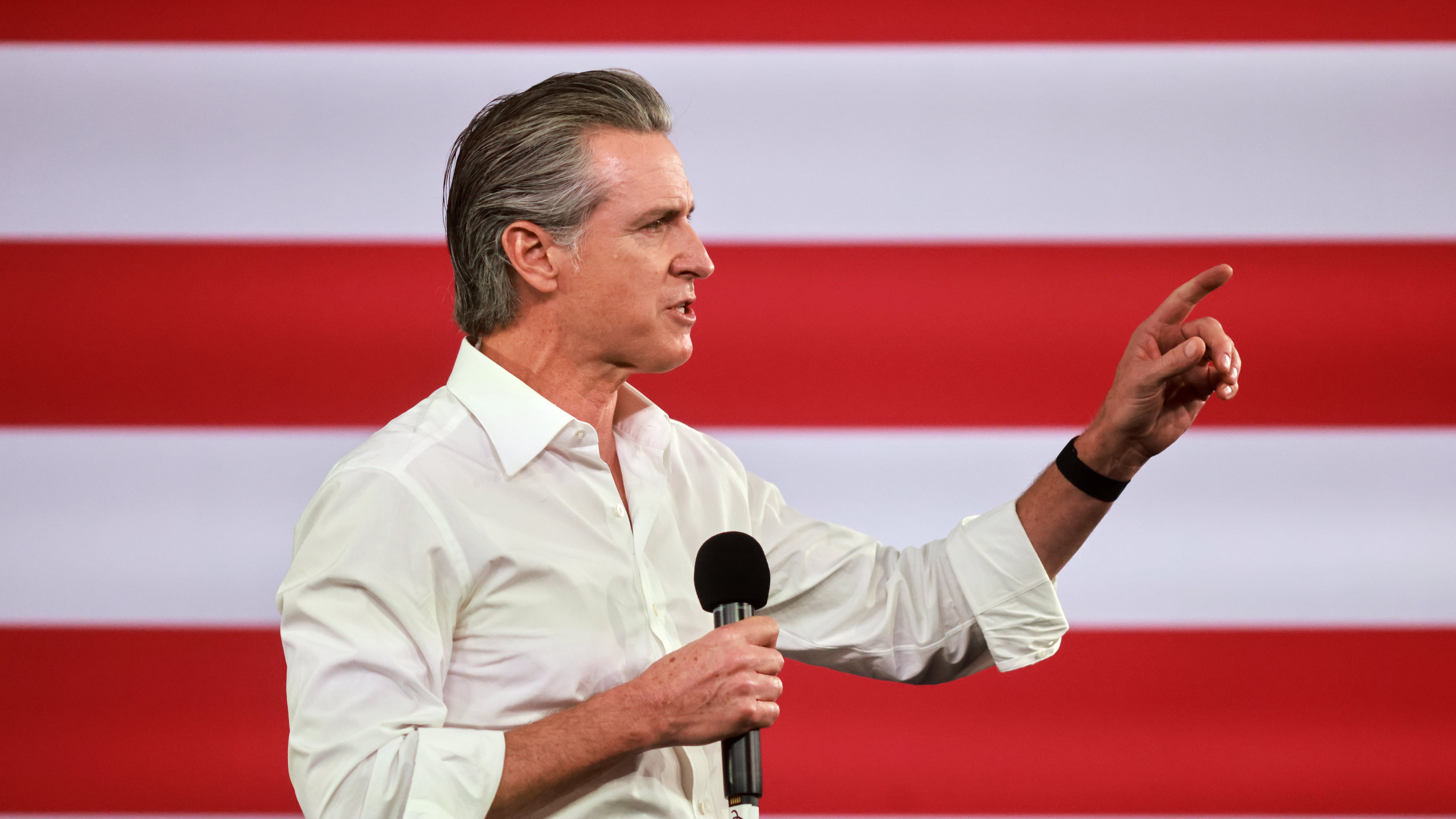 FILE - Gov. Gavin Newsom speaks during a campaign event on Proposition 50, Nov. 1, 2025, in Los Angeles. (AP Photo/Ethan Swope, File)