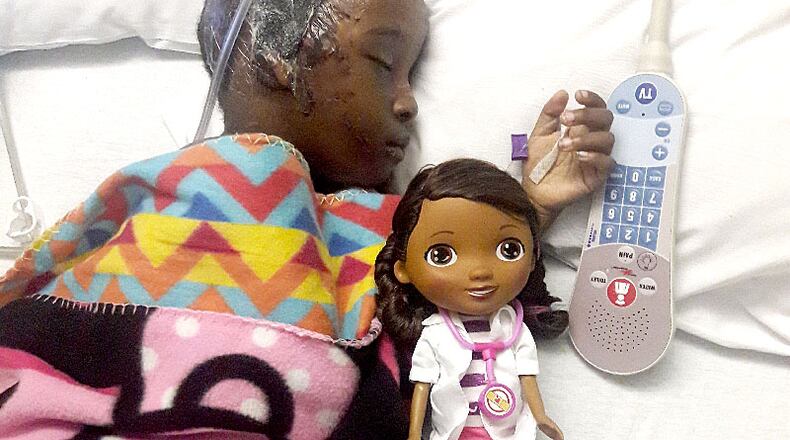 Syrai Sanders, 5, was critically injured in a dog attack on Jan. 17 as she walked to her southwest Atlanta bus stop. (Go Fund Me)