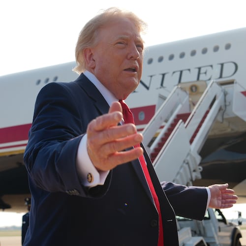 President Donald Trump speaks to reporters before boarding Air Force One, Wednesday, July 1, 2026, at Joint Base Andrews, Md. (AP Photo/Julia Demaree Nikhinson)