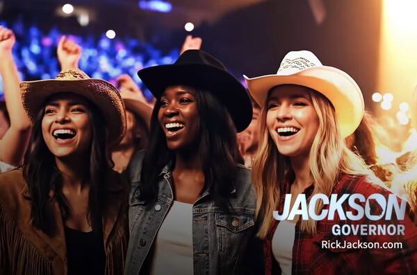 A screenshot from a music video ad for Rick Jackson, a Republican candidate for governor in Georgia. (Screenshot)
