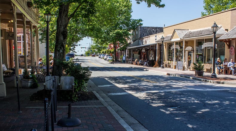 Canton Street in downtown Roswell is one of the proposed areas where the city would charge for parking under a proposed ordinance.