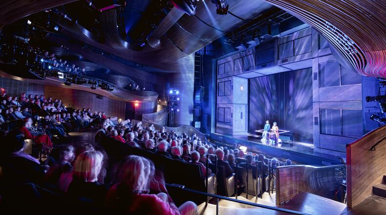 The Coca-Cola Stage at the Alliance Theatre, dark for almost two years during the pandemic, will be welcoming audiences to the 2022-2023 season of the Alliance Theatre. Photo: Leonid Furmansky Trahan Architecture