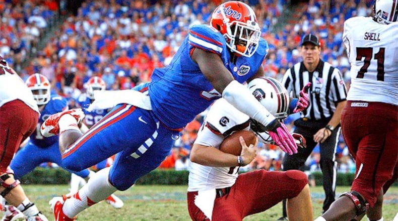 Dante Fowler in action against South Carolina.