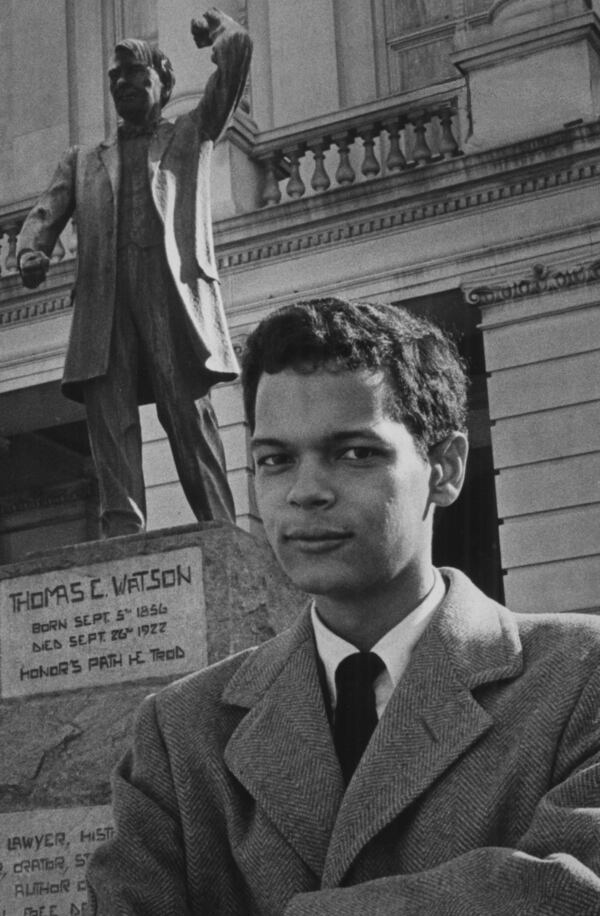 He was a state representative in 1966, but Julian Bond was often excluded inside the Capitol. (Bill Wilson/AJC 1966)