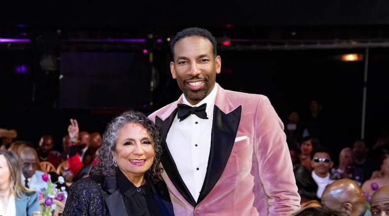 Cathy Hughes, founder and chairperson of Urban One, Inc. with City of Atlanta Mayor Andre Dickens at the 6th Annual Urban One Honors: Best In Black at Coca-Cola Roxy on Jan. 20, 2024.