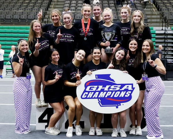 North Forsyth won the Class 6A-5A gymnastics title for the second straight year on Friday, April 24, 2026, at Buford. (Courtesy of the Georgia High School Association)