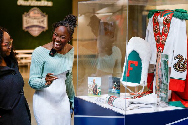 Oluwamodupe “Dupe” Oloyede was suitably stoked to see her exhibit at the College Football Hall of Fame. 