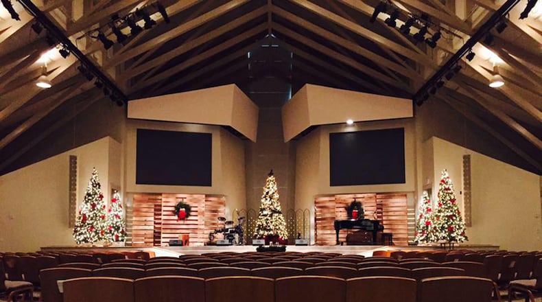 The sanctuary of Dunwoody Community Church, 2250 Dunwoody Club Drive, Sandy Springs. A public meeting to discuss a proposal for a private Christian school will be held at the church at 6 p.m., Feb. 22. DUNWOODY COMMUNITY CHURCH via Facebook