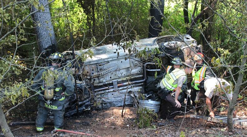 The driver of this Chevrolet Malibu was killed in a crash in Cherokee County. (Credit: Cherokee County Fire and Emergency Services)