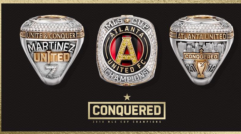 Atlanta United's MLS championship rings were presented to some of the players in a private presentation on Thursday. (Atlanta United)