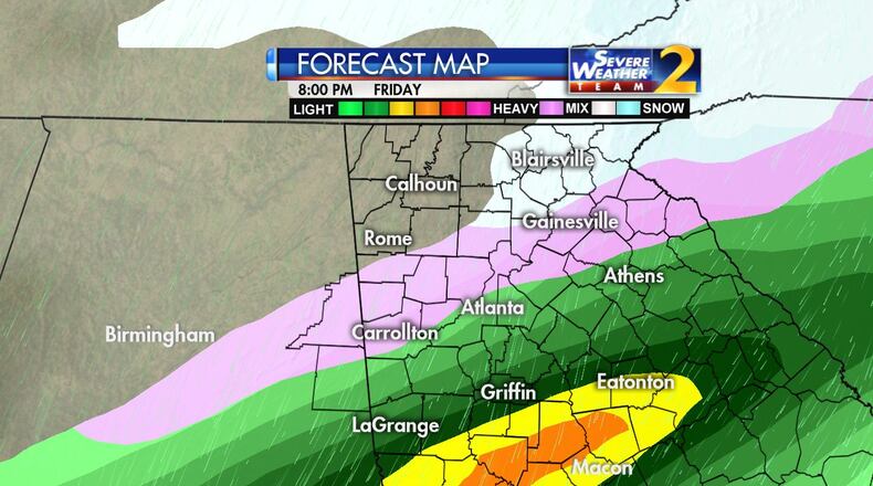 Winter weather could arrive in metro Atlanta and DeKalb County on Friday night.
