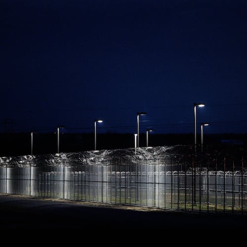 FILE - The Work Ethic Camp facility, the site of a proposed federal detention center, is seen in Oct. 24, 2025, in McCook, Neb. (Nikos Frazier /Omaha World-Herald via AP, File)